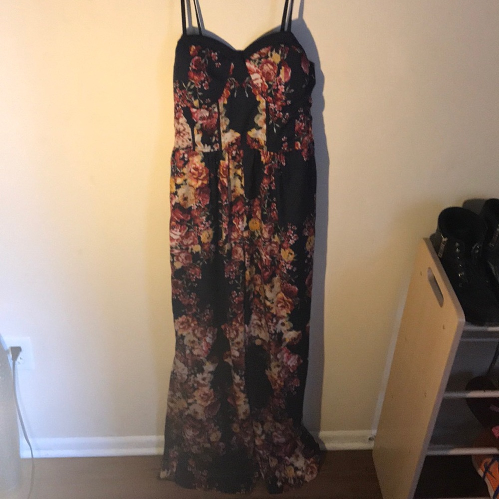 Navy Blue Floral Romper